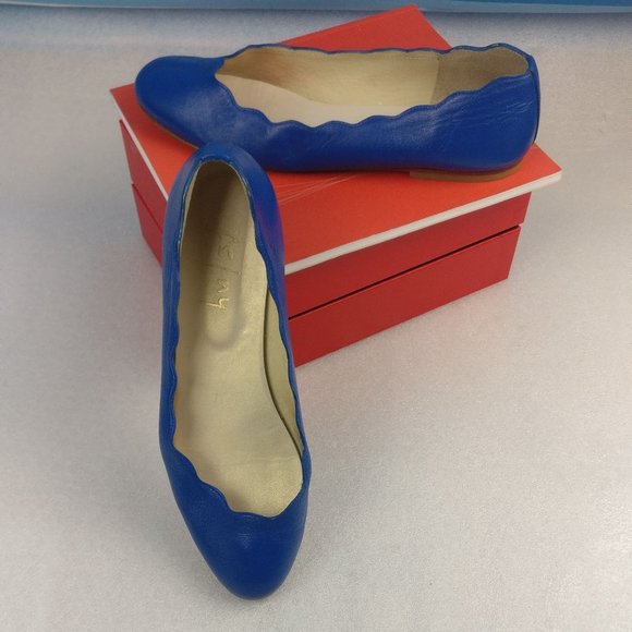 french sole fs/ny Jigsaw Ballet flats Limited Edition Cobalt Royal blue size 10 - Picture 2 of 9